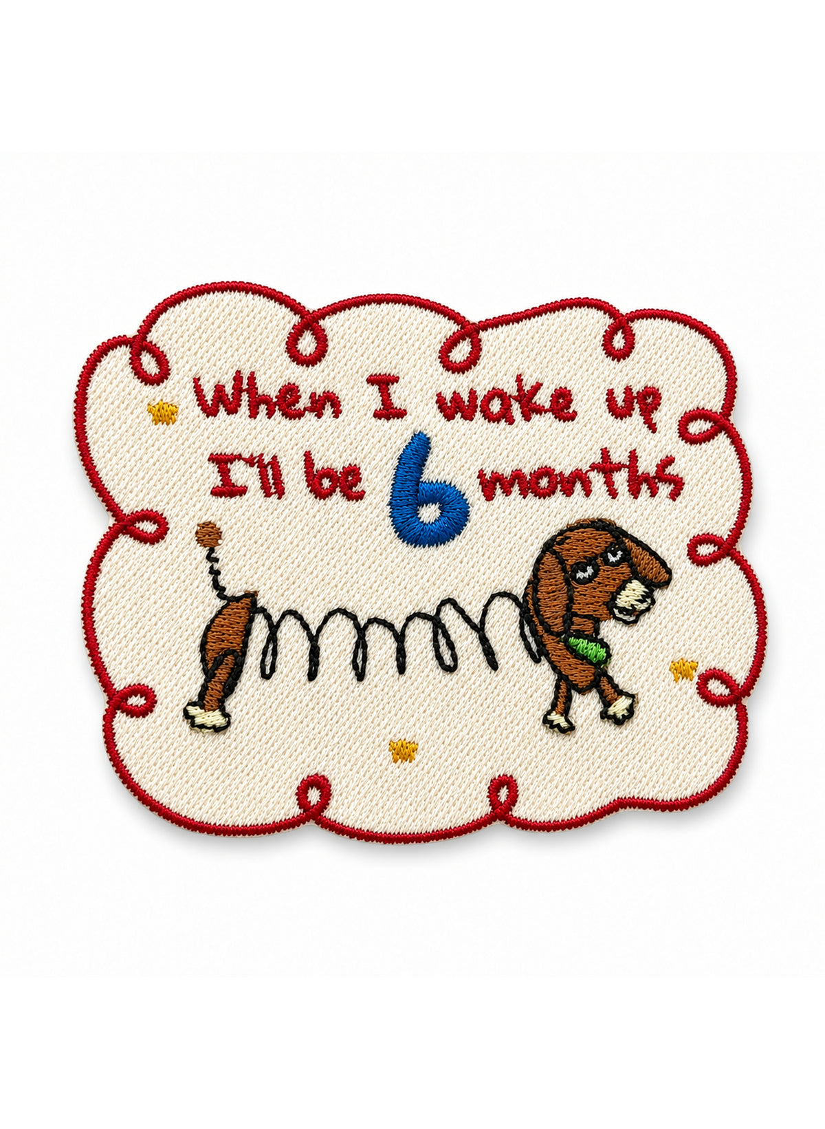 When I Wake Up Puppy Removable Baby & Kids Patch – Custom Month/Year