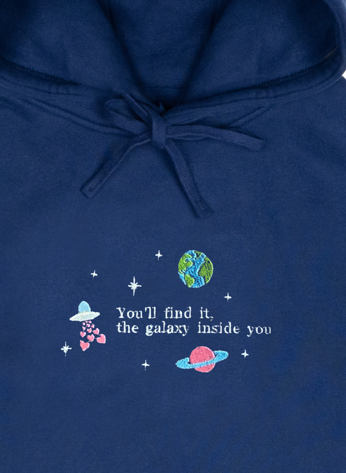 You'll Find The Galaxy Inside You Glow-In-The-Dark Embroidered Hoodie