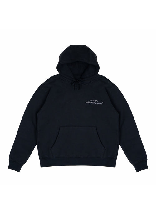 See You Around The World Embroidered Hoodie